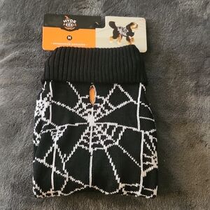 Hyde & Eek! Black and White Spider Web Dog Sweater